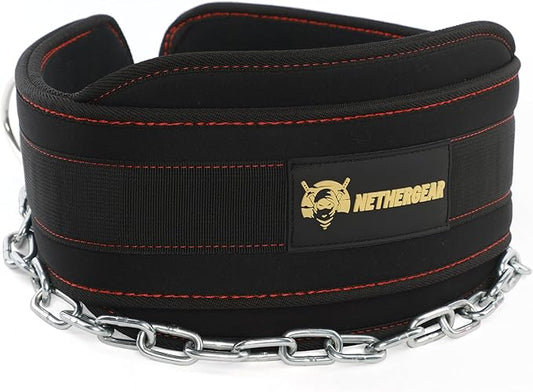 Dip Belt for Weight Lifting with 36” Heavy-Duty Steel Chain, Comfortable Neoprene & Strong Stitching, Weighted Belt Ideal for Bodybuilding, Powerlifting, Pull Ups & Squats