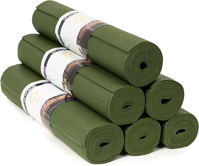 Sunshine Yoga Voyage Yoga Mat, 6 Pack, 72" x 24" Professional Studio and Gym Bulk Yoga Mats, 5mm Thick, Durable, Anti-Tear, Non Slip Fitness and Exercise Mats
