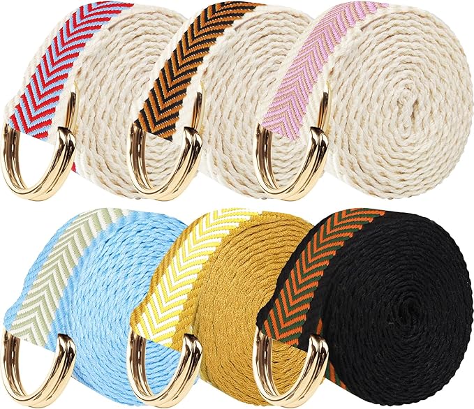 6 Packs Yoga Strap for Stretching Yoga Belt Adjustable Straps for Non Elastic Stretching Strap Exercise Straps for Pilates