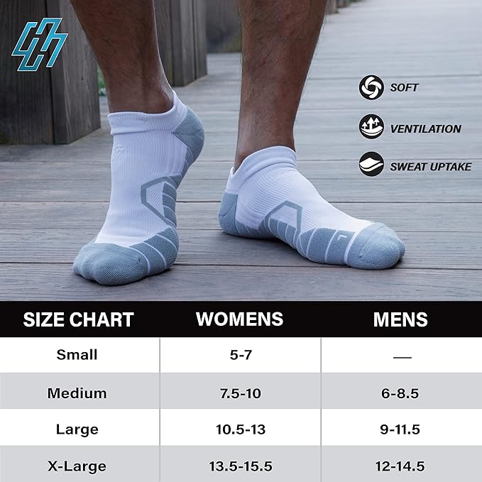 Hylaea Athletic Running Socks Cushion Padded Moisture Wicking Low Cut