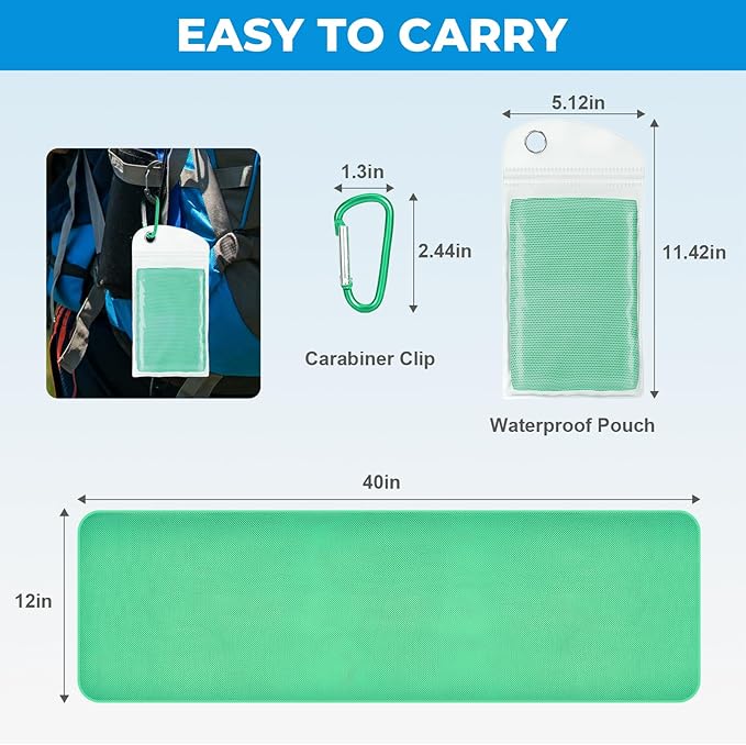 Cooling Towels for Neck and Face - Microfiber Chilly Towel Yoga Towel for Men or Women Ice Cold Towels for Yoga Gym Travel Camping Golf Football & Outdoor Sports