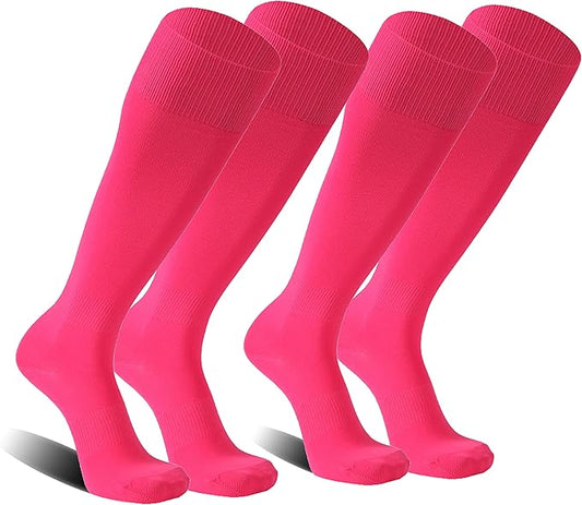 FOOTPLUS Baseball Softball Socks, Unisex Over Knee High Solid Sports Rugby Soccer Homecoming Socks