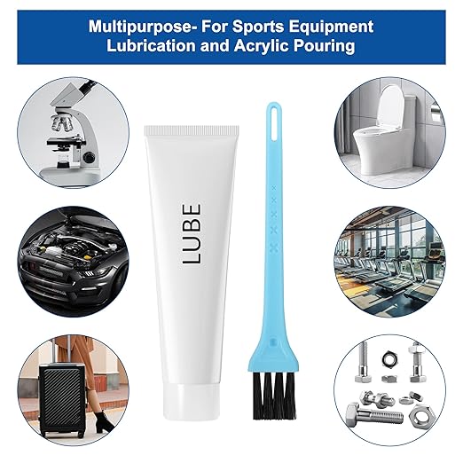 Treadmill lubricant for Spirit Sole Fitness Treadmill Tube Tread Belt Deck Lube, Silicone lube Fit Most Brands Fitness Treadmill Maintenance Lubricant Oil with Cleaning Cloth and Brush (white-2)