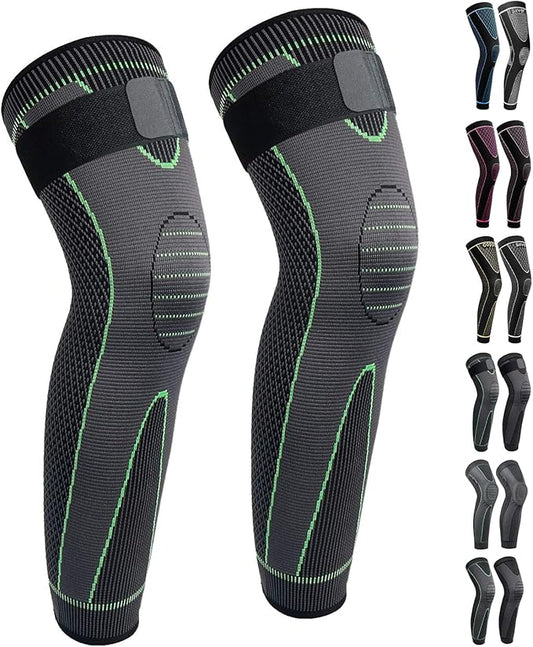 Full Leg Sleeves Long Compression Leg Sleeve Knee Sleeves Protect Leg, for Man Women Basketball, Arthritis Cycling Sport