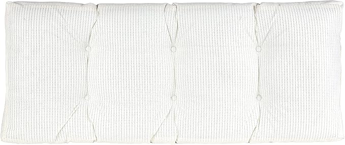 Klear Vu The Gripper Omega Non-Slip Tufted Bench Cushion for Indoor Furniture, Entryway Storage, Bay Window, Corner Nook or Piano Seat, 33 Inches, 01 Ivory