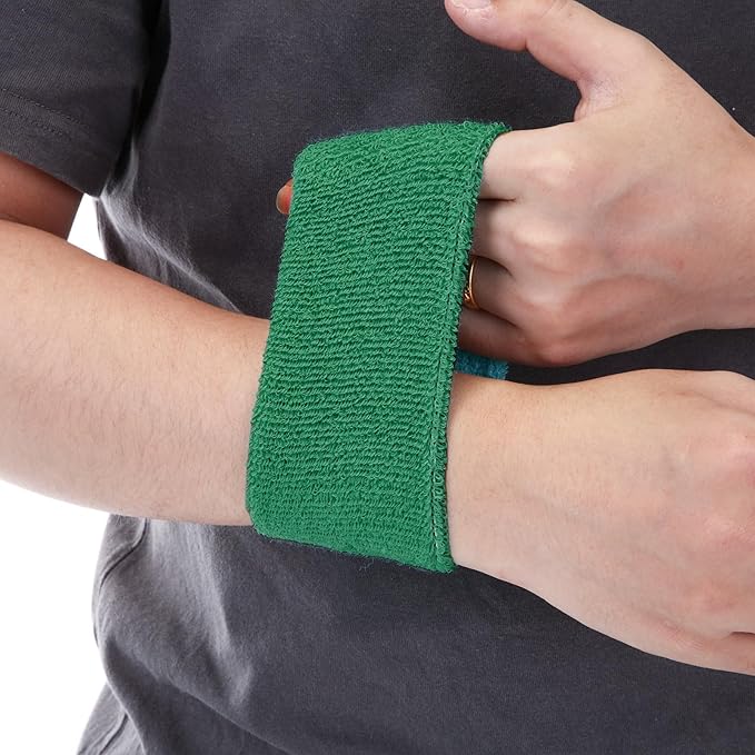 12 Pack Sweatbands Sports Wristband Cotton Sweat Band for Men and Women, Good for Tennis, Basketball, Running, Gym, Working Out