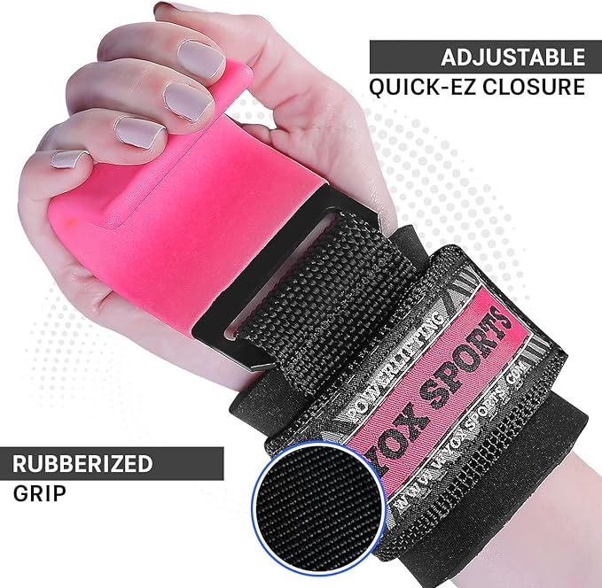 WYOX Weight Lifting Hooks for Men & Women (Pair) – Heavy Duty Wrist Support Straps with Hooks for Deadlifts, Pull Ups, Shrugs – Gym Lifting Straps with Grip Assist for Weightlifting & Strength Training