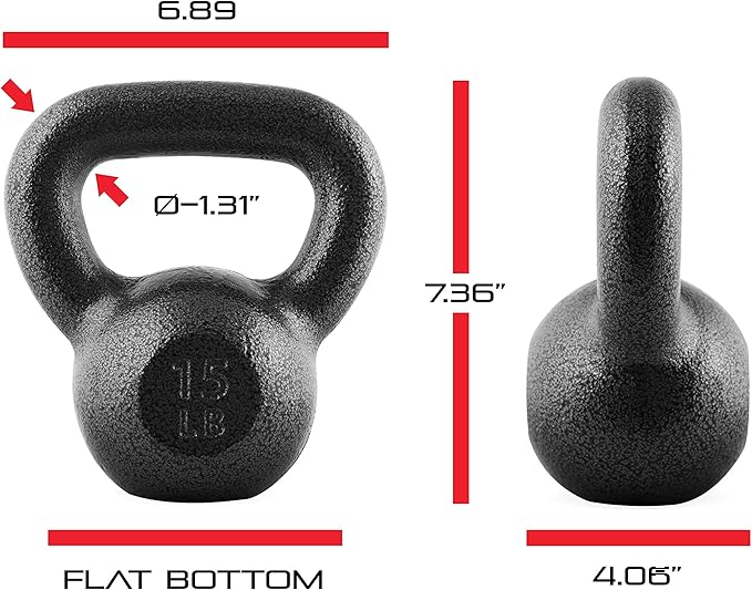 CAP Barbell Black Cast Iron Kettlebell Single or Set | 10-80 Lbs