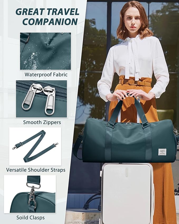 Gym Bag Womens,Travel Duffel Carry on Bag Sport Tote Bag Weekend Overnight Bag