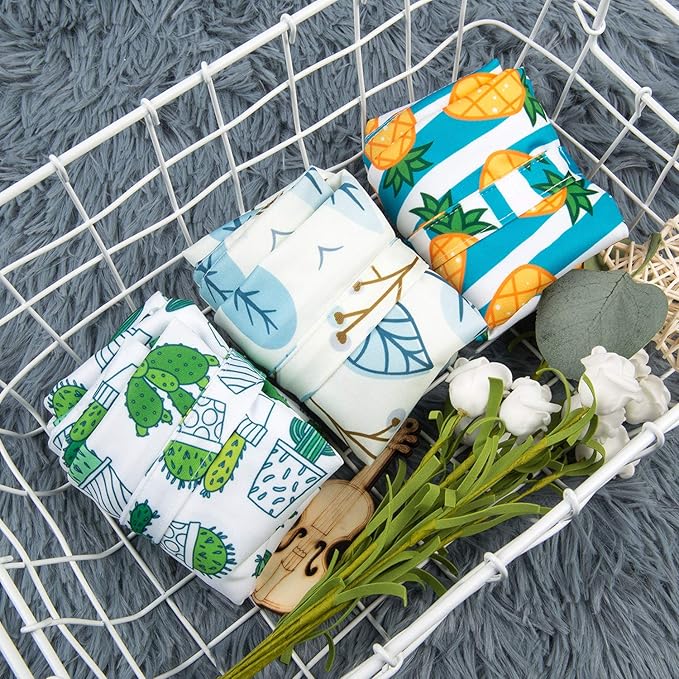 babygoal Wet Dry Bags for Baby Cloth Diapers, Washable Travel Bags, Beach, Pool, Gym Bag for Swimsuits & Wet Clothes with Two Zippered Pockets 3 Pack, 3LN05