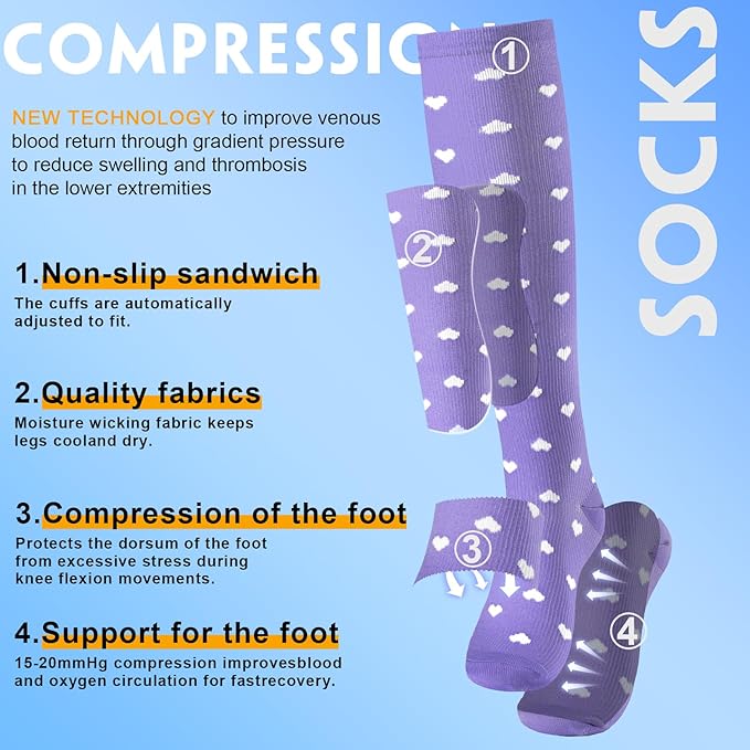 bropite Compression Socks for Women & Men Circulation-Support Knee High Socks 20-30 mmhg-Best for Running,Medical,Nurse,Travel
