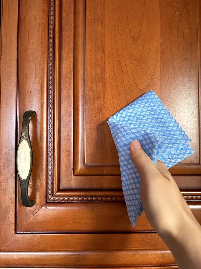 Disposable Cleaning Cloths Heavy Duty Dish Rag Disposable Dish Cloths 50 Count/Pack,Blue