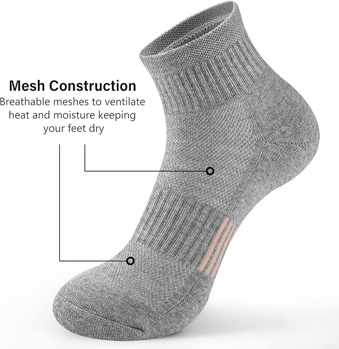 Gonii Ankle Socks Womens Athletic Thick Cushioned Running Hiking Low Cut 5-Pairs