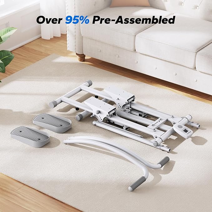 MERACH Stair Stepper for Home Gym Exercise, New Version Stairmaster for Full-Body Workout, Compact Folding Stair Climber with Extended Step Range, Adjustable Handlebar/Pedal