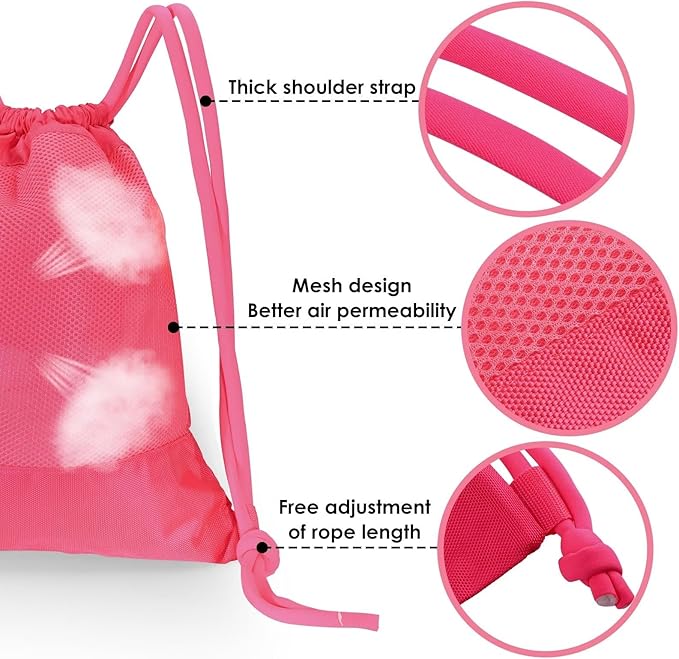 GAENMESH Drawstring Backpack Bag for Sports Lightweight Foldable Gym Bag with Sturdy Draw Cord Shoulder Strap Hiking Travel Camping