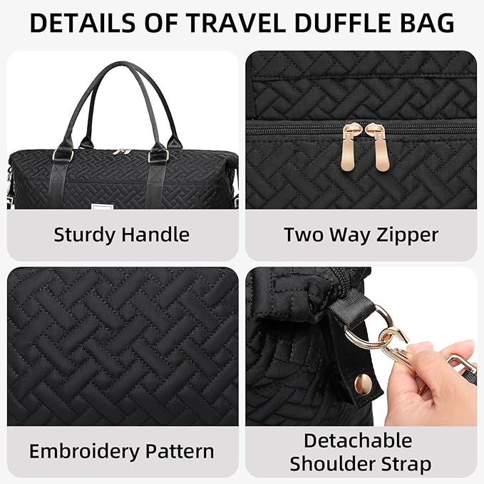 Duffle Bag for Travel, Weekender Bag with Shoe Compartment, Carry On Overnight Bag for Women with Toiletry Bag, Gym Bag with Wet Pocket, Hospital Bags for Labor and Delivery Beige