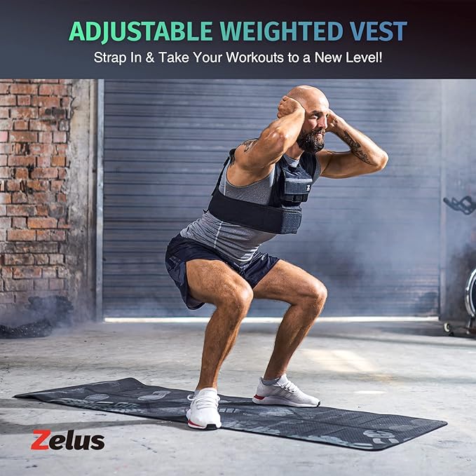 ZELUS 23lb|45lb Weighted Vest with Iron Weights for Exercise, Adjustable Weight Vest for Men, Workout Vest for Home Workouts Cardio Strength Training Weight Loss