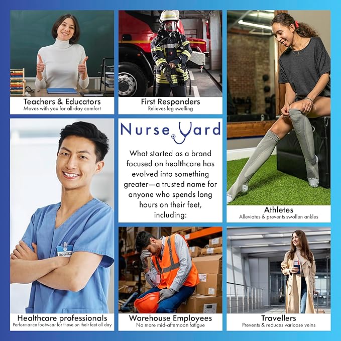 Compression Socks - Unisex, 20-30mmHg, Black, Solid, Medical Compression, Nurses, Athletes, Active Individuals