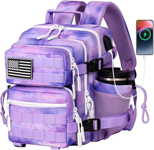 15L Mini Tactical Backpack Small Tactical Backpack for Women, Military Backpack for Gym, Hiking, Daily (Purple Nebula-15L)
