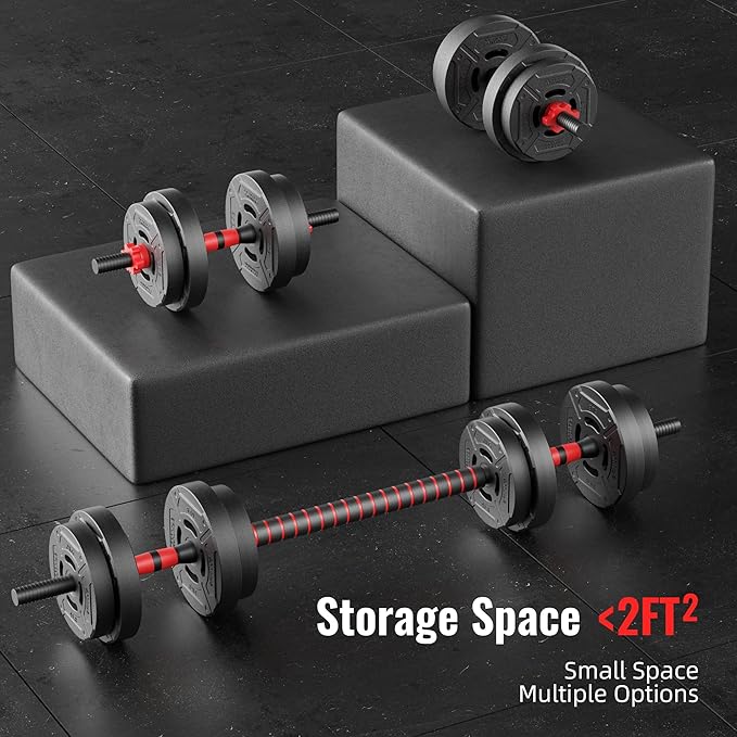 Multi-Functional Portable Changeable Dumbbell and Barbell Kettlebell Set with Adjustable Weights, 40LBS or 60LBS Sets, 2-in-1 or 4-in1, Multiple Sizes