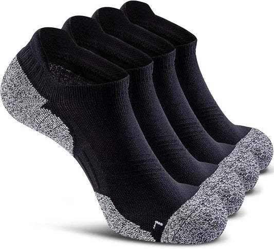 CWVLC No Show Sports Compression Socks for Men Women with Cushion (4/8 Pairs)