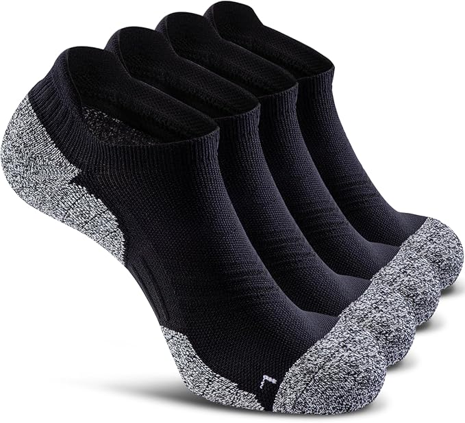 CWVLC No Show Sports Compression Socks for Men Women with Cushion (4/8 Pairs)