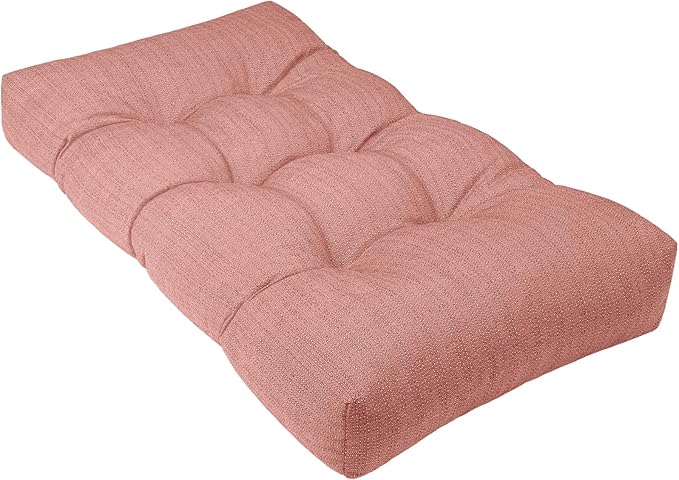 Waterproof Bench Cushion 36 Inch - Oliven Fabric, High-Density Foam, Non-Slip Bottom, Soft Durable Outdoor Tufted Long Seat Cushion for Window Garden Furniture (Red, 36x14x4 Inch)