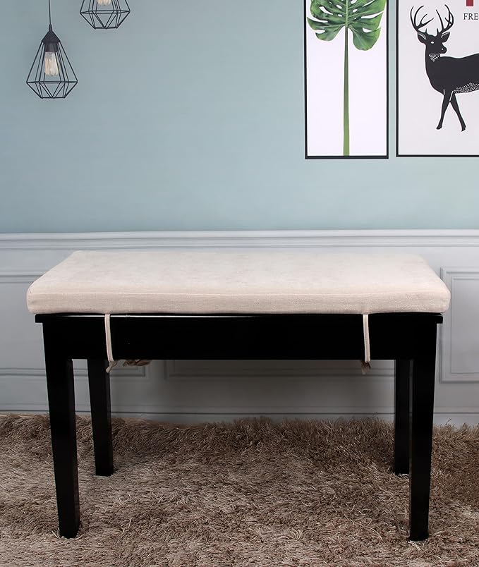 Loveboat Washable Bench Cushion, Non-Slip Bench Pad for Shoe Storage, Window, Piano, Dining 40"x14"x2" Milky White