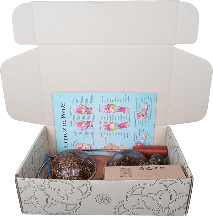 CCcollections Wood Therapy Massage Tools, Reflexology Wooden Stick Tool, Traditional Equipment for Relieving Muscle Pain Body Lymphatic Drainage Massager - (J 9SET+SOCKS)