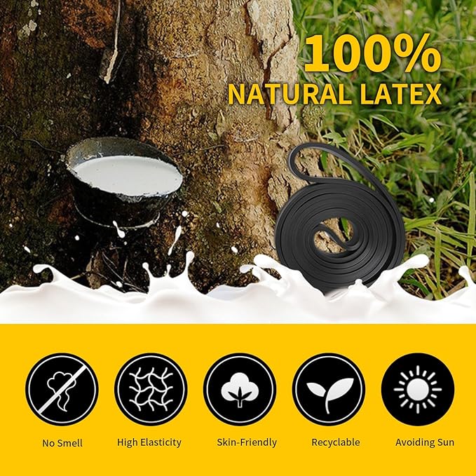 Resistance Bands for Working Out, Pull Up Bands for Men Women, Thick Heavy Resistance Band Set with Door Anchor, Elastic Exercise Bands for Body Stretching, Physical Therapy, Home Workouts