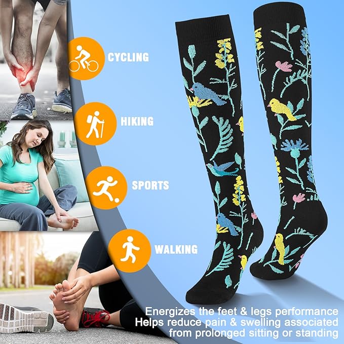 bropite Compression Socks for Women & Men Circulation-Support Knee High Socks 20-30 mmhg-Best for Running,Medical,Nurse,Travel
