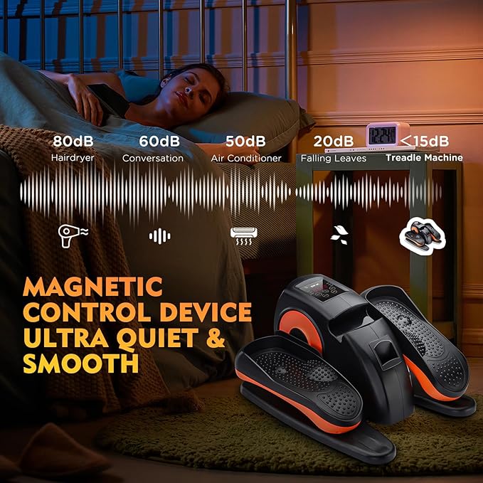 Under Desk Elliptical Machine, Electric Ellipse Leg Exerciser As Seen On TV with 12 Speed for Seniors,Portable Foot Leg Exerciser, Mini Seated Pedal Exerciser for Home Office