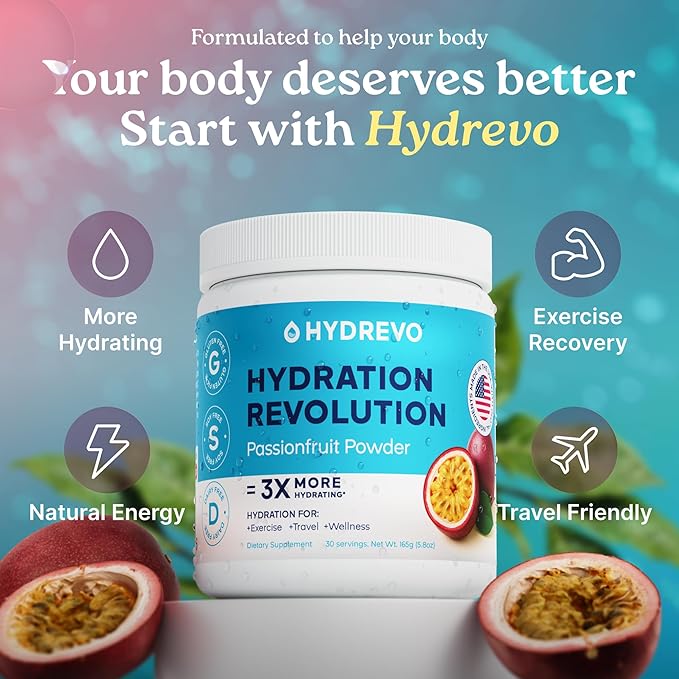 Electrolyte Powder Drink Mix | Sugar Free, Passionfruit, 30 Servings | High Potassium, Magnesium | Keto Friendly, Non-GMO | Hydration Powder