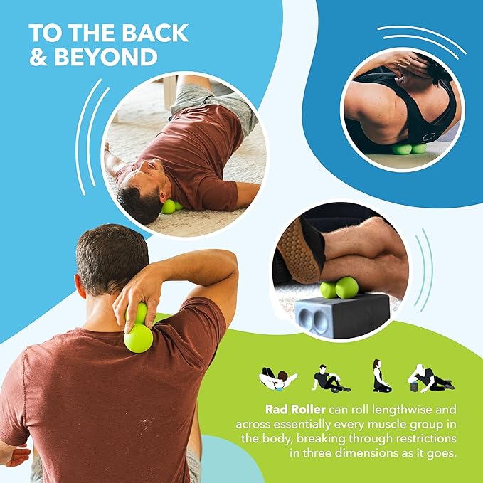 RAD Soft Peanut Massage Ball – Low Density Yoga Deep Tissue Roller Ball – Myofascial Release for Back, Neck, Feet, Psoas & Spine – Suboccipital & Thoracic Trigger Point Therapy