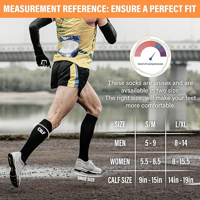 Compression Socks for Women & Men 15-20 mmHg, Best for Medical, Nursing, Running, Athletic, Varicose Veins, Travel