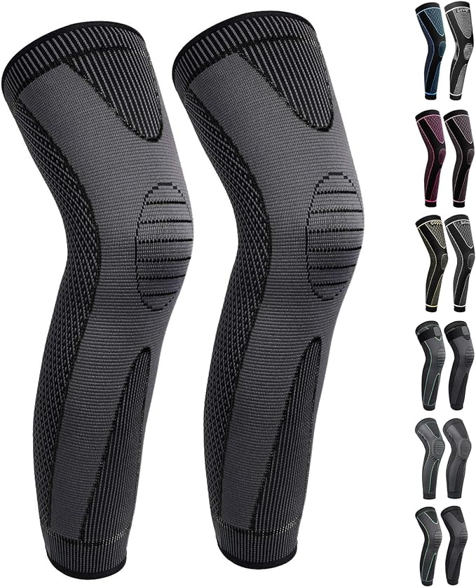 Full Leg Sleeves Long Compression Leg Sleeve Knee Sleeves Protect Leg, for Man Women Basketball, Arthritis Cycling Sport
