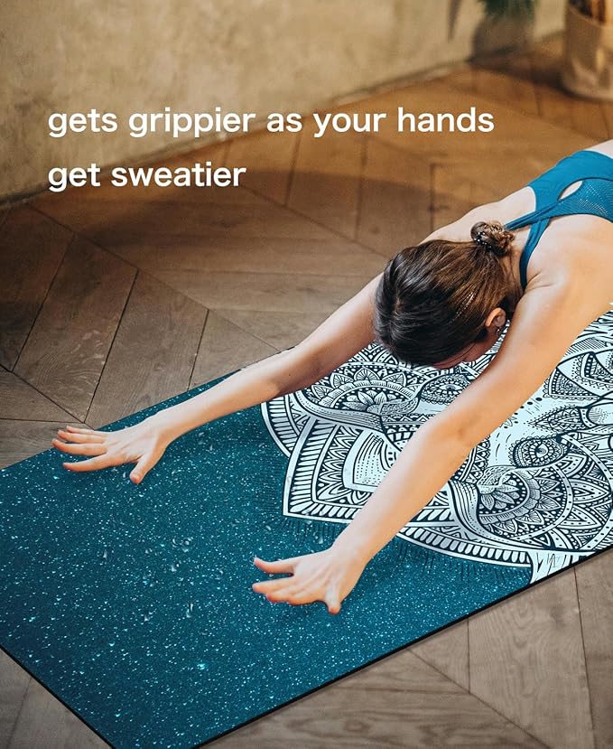 Non Slip Yoga Mat TPE Workout Mat for Men Women, Thick Workout Mat with Carrying Strap, Fitness Mats for Exercise, Yoga, Fitness, Pilates, Floor Workouts (72" x 24" x 6mm)