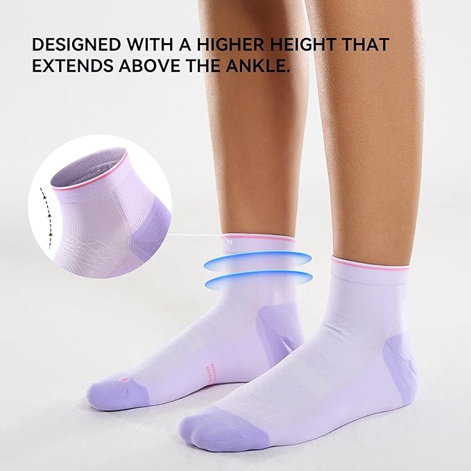CS CELERSPORT 2/5 Pairs Ankle Compression Socks for Men and Women Running Athletic Socks
