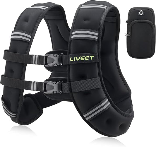 Weighted Vest Women with Pocket, SGS Certified Weighted Vest for Men, 5 10 15 20 25 30 lb Weight Vest with Reflective Strips Adjustable Buckle Straps for Walking Running Strength Training Cardio Workout