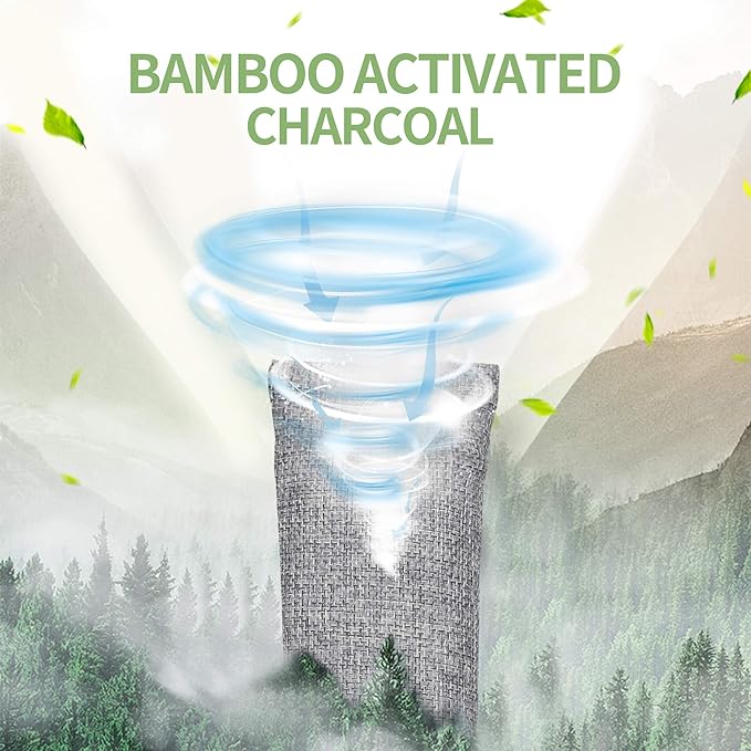 6 Pack Bamboo Charcoal Air Purifying Bag, Activated Charcoal Bags Odor Absorber, Moisture Absorber, Natural Car Air Freshener, Shoe Deodorizer, Odor Eliminators For Home, Pet, Closet