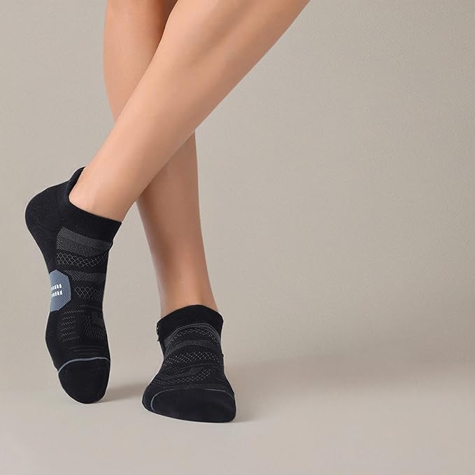 CS CELERSPORT 6 Pack Men's Running Ankle Socks with Cushion, Low Cut Athletic Tab Socks