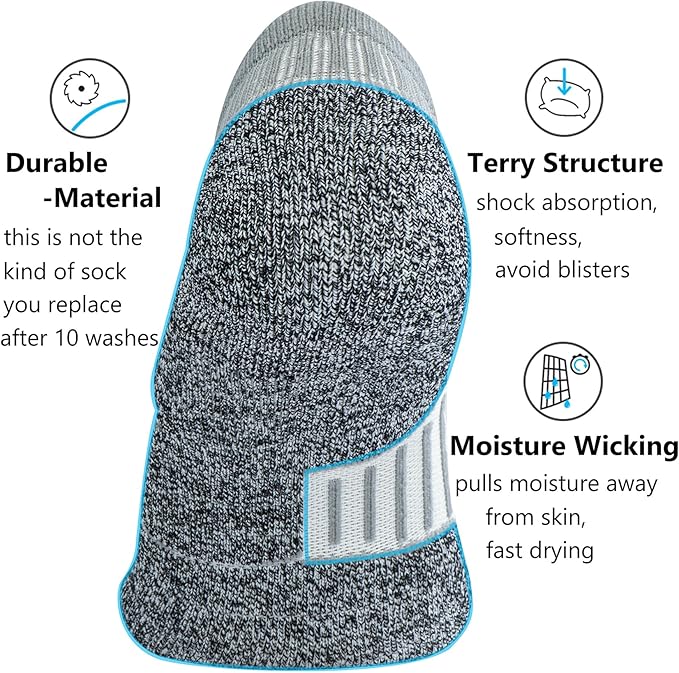 CWVLC No Show Sports Compression Socks for Men Women with Cushion (4/8 Pairs)