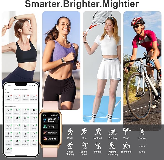 GADIXY Smart Watches for Women,7 Day+ Battery,Aluminium Case,with Heart Rate/Blood Oxygen/Sleep Tracker,IP68 Smart Watch for Android&iOS,Steps/Calorie/Distance,Pink