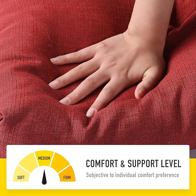 SUNROX LokGrip Non Slip Tufted Memory Foam Bench Cushion, FadeShield Water Resistant Durable Thicken Outdoor/Indoor Bench Seat Pads 30x14x4 inch, Burgundy