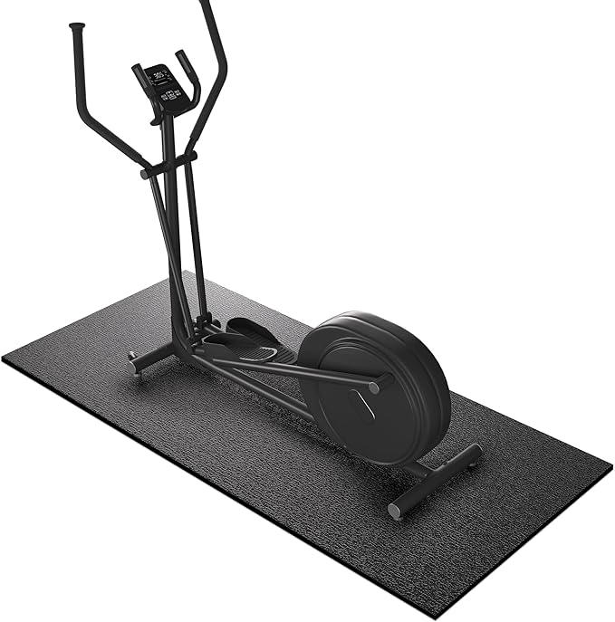 Treadmill Mat, 7'x3'/6'x3'/6'x2.5'/5.6'x2'/4'x2', 6mm Thick Exercise Equipment Gym Mat for Hardwood FloorCarpet, Compatible with Peloton Bike, Indoor Spin Bike, Elliptical