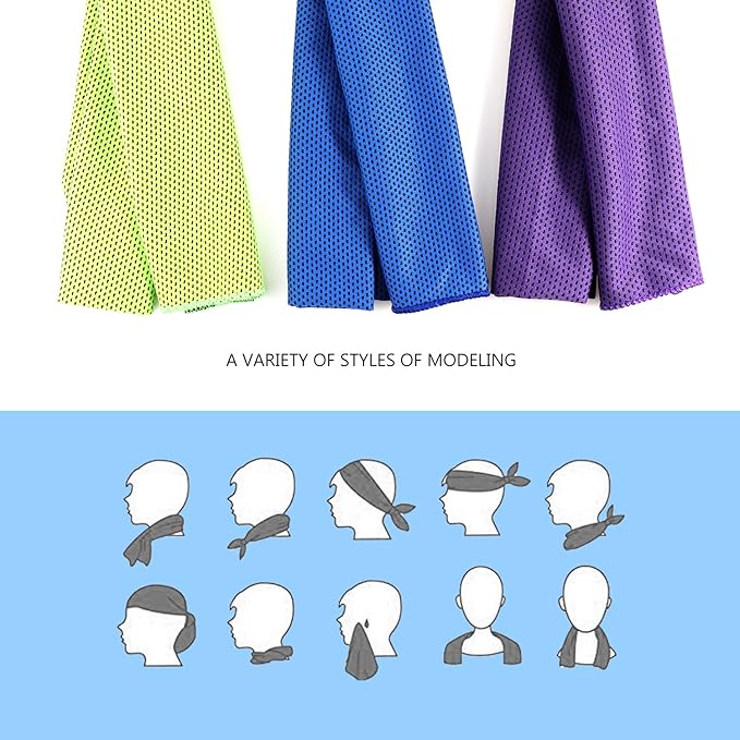 Biange Cooling Towels (40"x 12", Pack of 30) for Neck and Face, Cold Towel for Hot Weather, Sports, Workout, Fitness, Gym, Yoga, Golf, Pilates, Travel, Camping & More