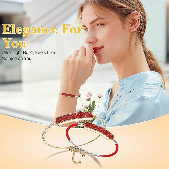 Sleep & Fitness Tracker with 2 Bands, Stylish & Ultra-Light Smart Bracelet for Women, 24/7 Heart Rate, Blood Oxygen & Stress Monitor, Waterproof Health Trackers Gifts for Girls, No Subscription（Red）