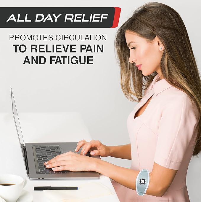 Sleeve Stars Tennis Elbow Brace for Women - Adjustable Tennis Elbow Strap, Golfers Elbow Brace for Men, Counterforce Brace for Tendonitis Relief, Fits 9"-23" (Pair/Mint Green)