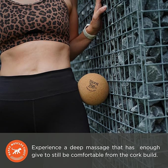 Tiger Tail ReGreen Tiger Ball 5.0 Cork - Deep Tissue Massage Ball – Trigger Point Massage Therapy: Relief for HIPS, Glutes, Back & Shoulder – Treat Muscle Soreness – Help Increase Muscle Recovery