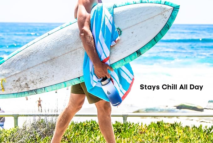 HYDRO CELL Stainless Steel Insulated Water Bottle with Straw - For Cold & Hot Drinks - Metal Vacuum Flask with Screw Cap and Modern Leakproof Sport Thermos for Adults (Navy/White 32oz)